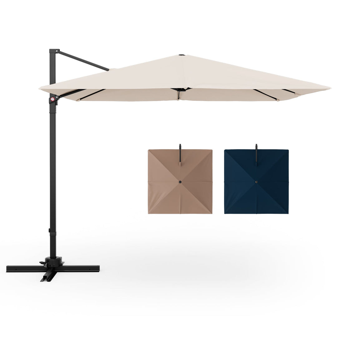 9.5 Feet Square Patio Cantilever Umbrella with 360° Rotation