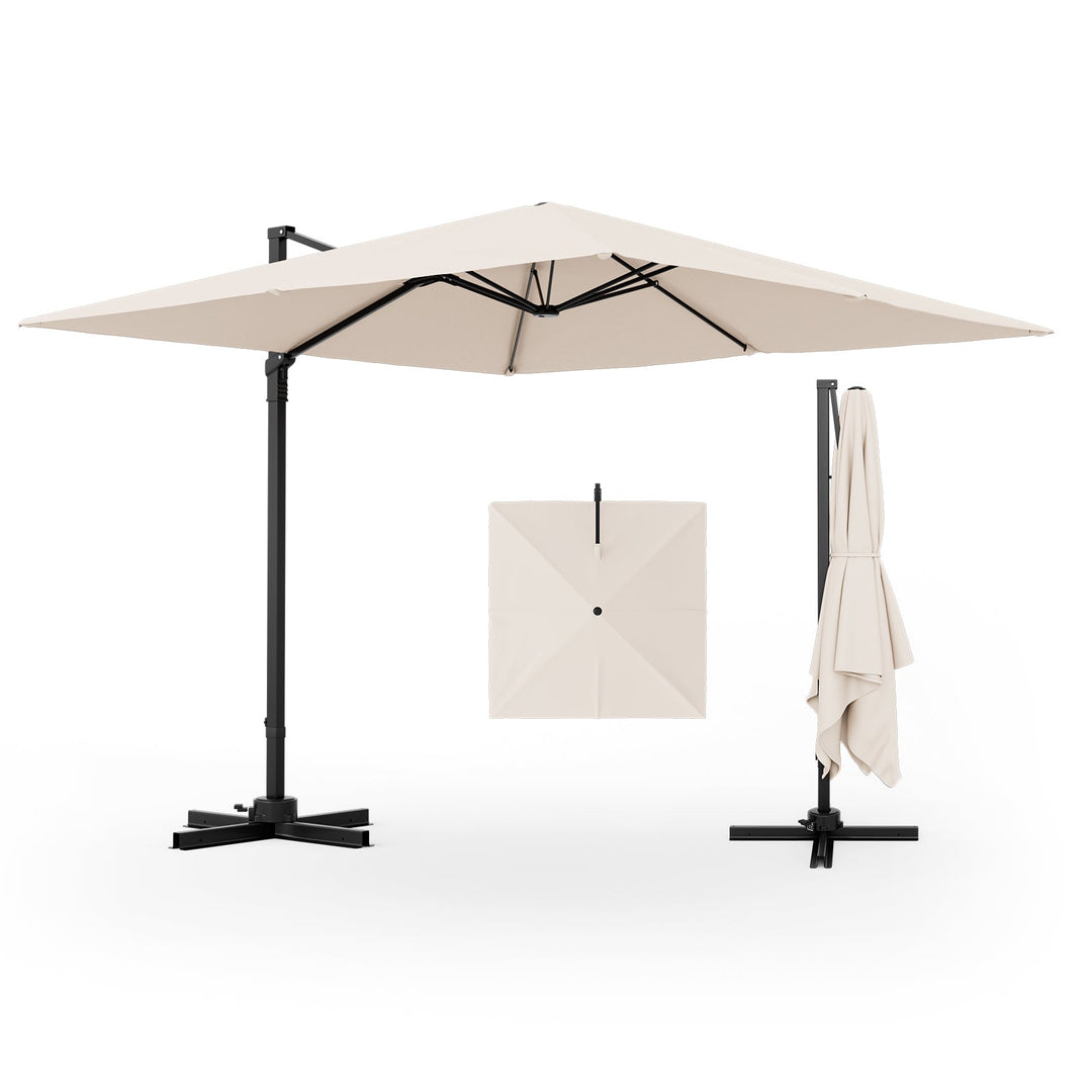 9.5 Feet Square Patio Cantilever Umbrella with 360° Rotation
