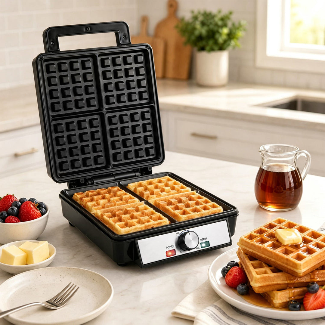 4-Slice Belgian Waffle Maker 1200W with Browning Control