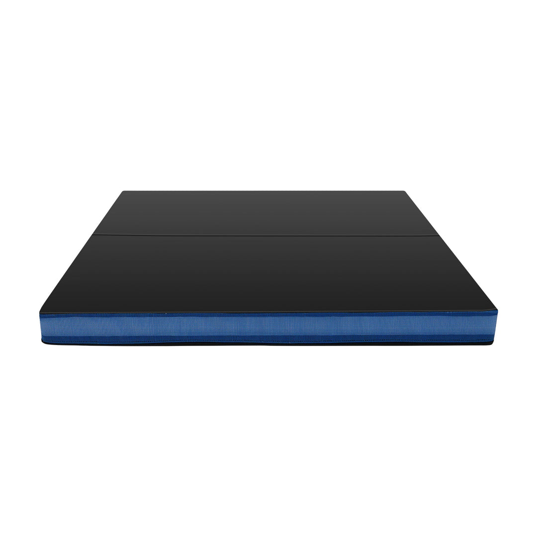 Bi-Fold Gymnastics Mat Thick Folding Exercise Mat with Carrying Handles-Black