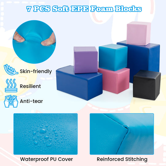 7-Piece Big Foam Building Blocks for Toddlers and Kids