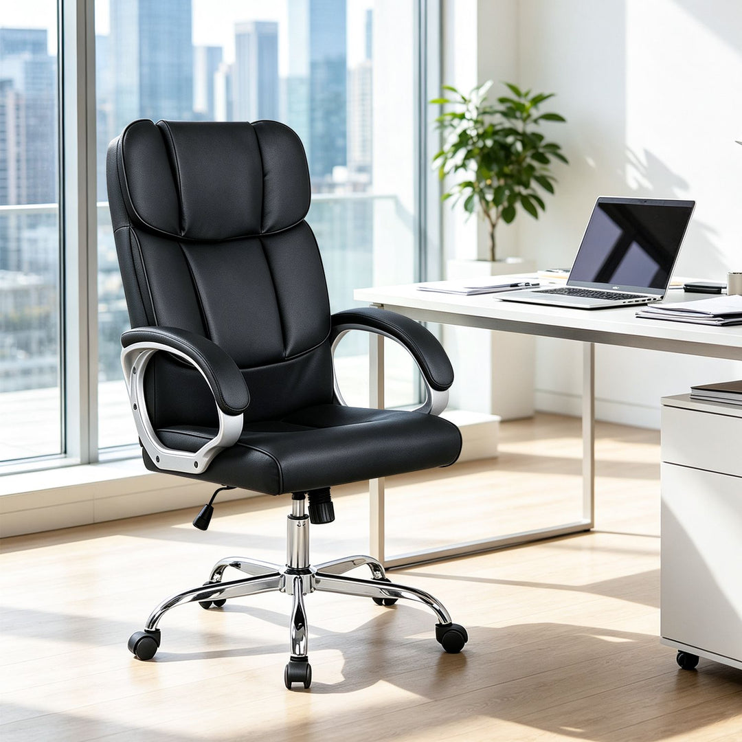 Big and Tall Adjustable High Back Leather Executive Computer Desk Chair