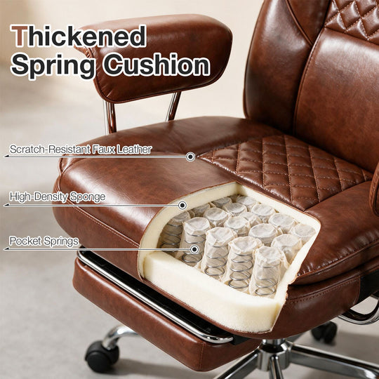 Big and Tall Executive Office Chair with Lumbar Support and Adjustable Seat
