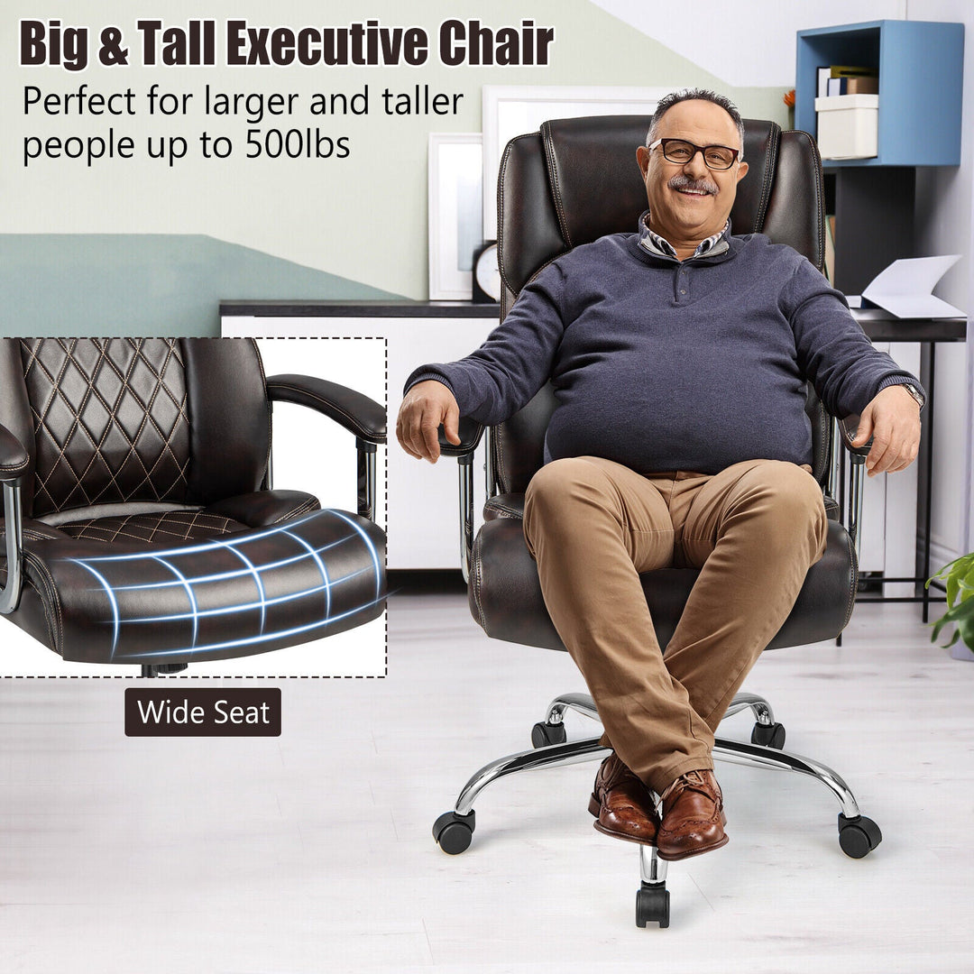 Height Adjustable Big and Tall Office Chair Computer Desk Chair with Metal Base
