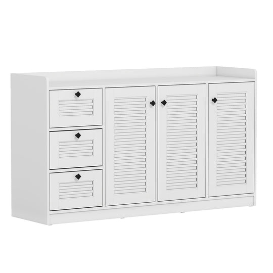 Buffet Cabinet with Storage Modern Sideboard Cabinet with 3 Doors-White