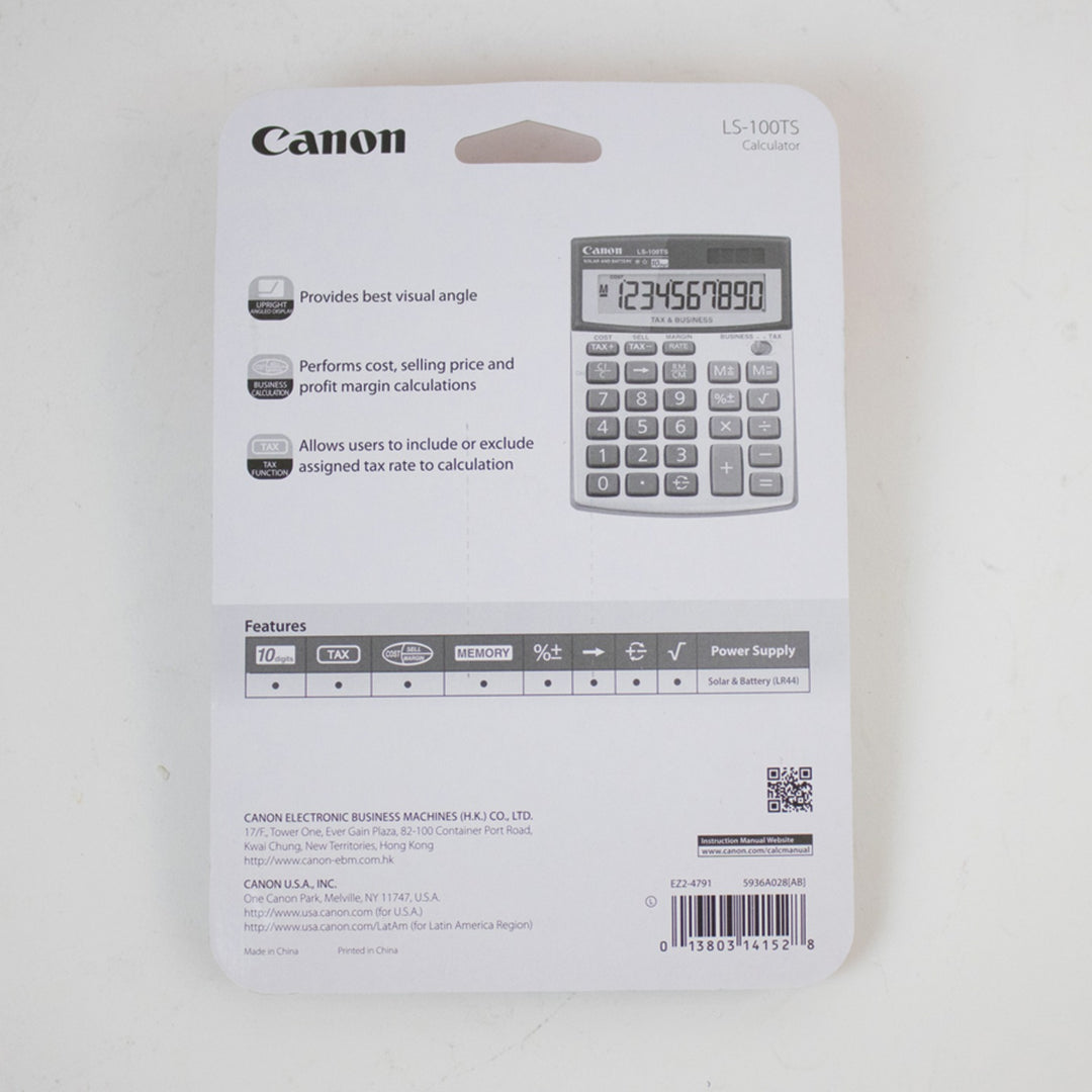 Canon LS-100TS 10-Digit Solar Desktop Calculator with Tax Functions - view 8