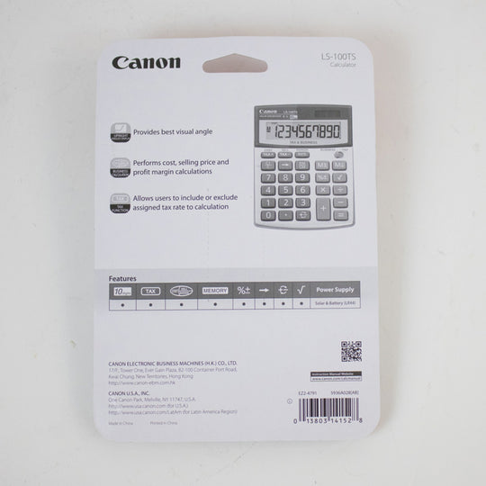 Canon LS-100TS 10-Digit Solar Desktop Calculator with Tax Functions - view 8