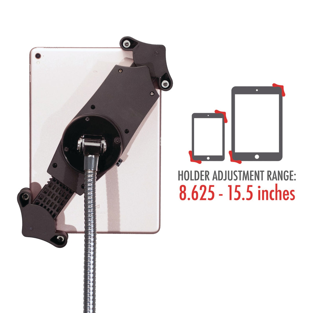 CTA Digital Compact Gooseneck Floor Stand for 7-13 In. Tablets & iPad with Rolling Base - view 17