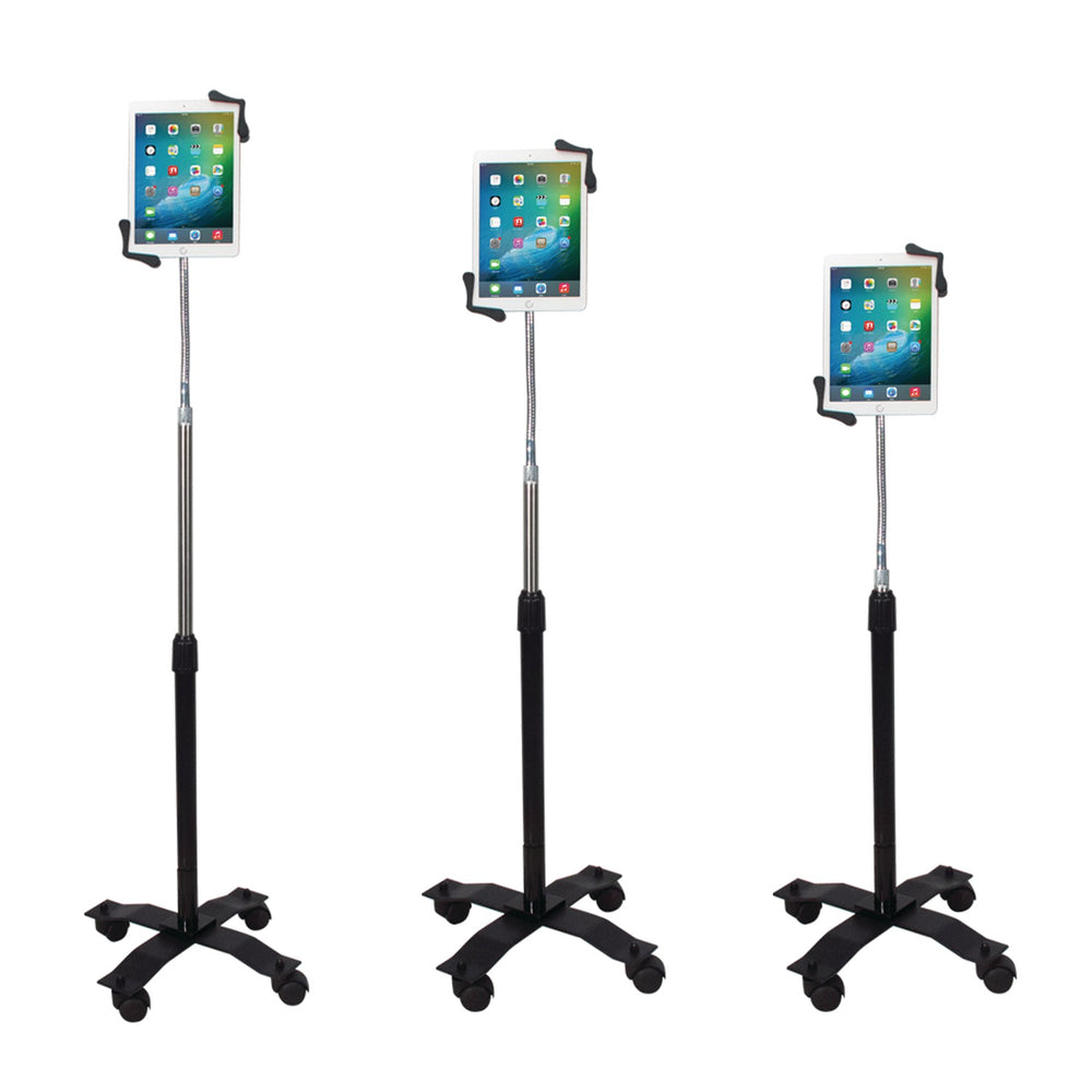 CTA Digital Compact Gooseneck Floor Stand for 7-13 In. Tablets & iPad with Rolling Base - view 2