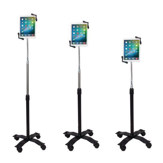 CTA Digital Compact Gooseneck Floor Stand for 7-13 In. Tablets & iPad with Rolling Base - view 2