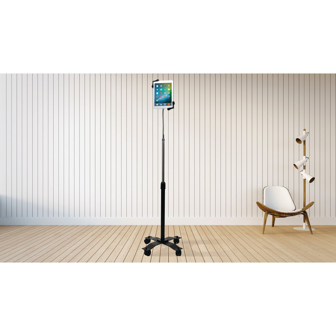 CTA Digital Compact Gooseneck Floor Stand for 7-13 In. Tablets & iPad with Rolling Base - view 3
