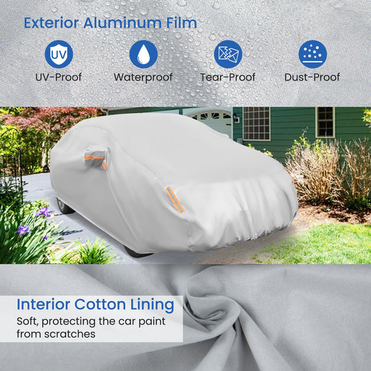 Car Cover for Automobiles 185 Inch Rain Sun UV Protection Universal Fit Sedan Toyota Corolla