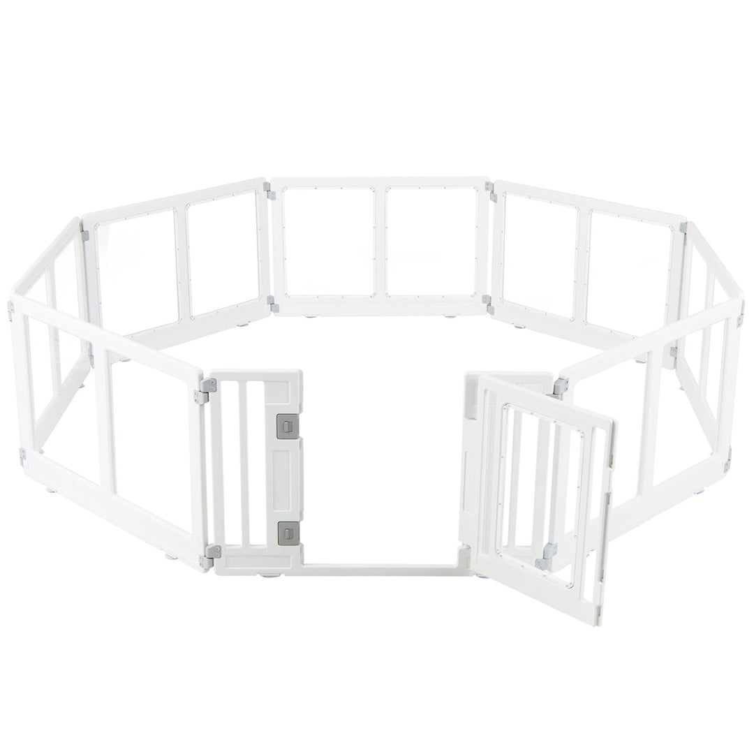 Clear Plastic Dog Playpen with Door - 8 Panel