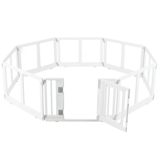Clear Plastic Dog Playpen with Door - 8 Panel