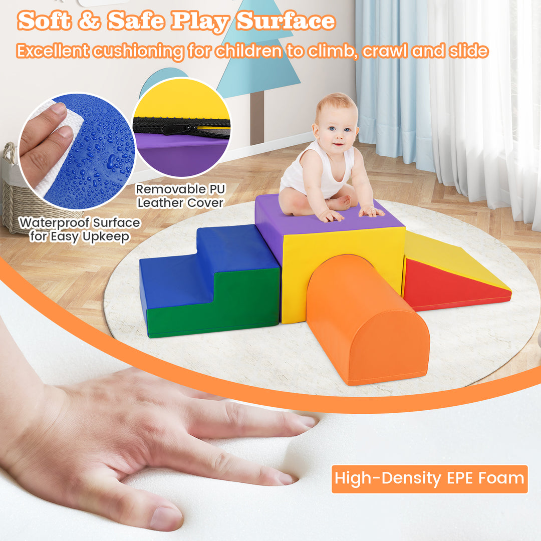 Climb and Crawl Foam Block Play Set for Infant Baby-Orange