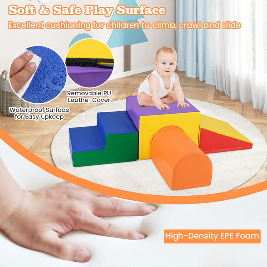 Climb and Crawl Foam Block Play Set for Infant Baby-Orange