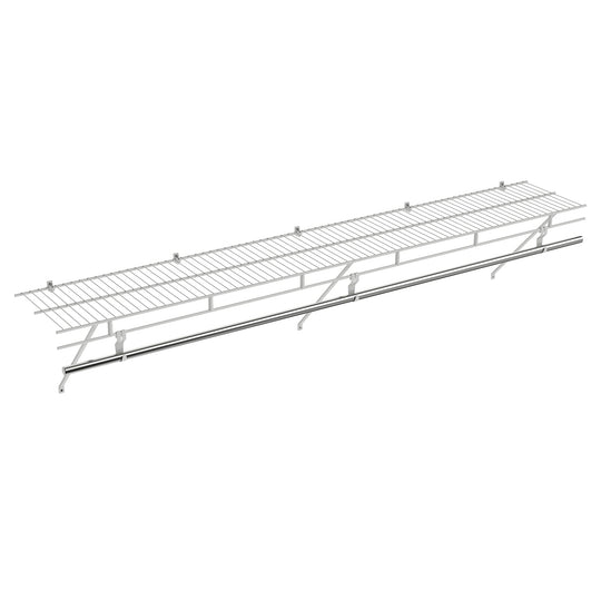 Closet Shelves Wall Mounted with Hanging Rod for Laundry Room