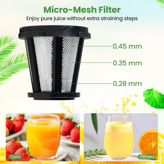 Cold Press Juicer Machine with 95% Juice Yield - Silver