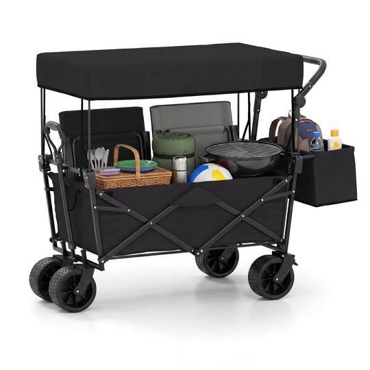 Collapsible Wagon with Removable Canopy and Detachable Storage Bag