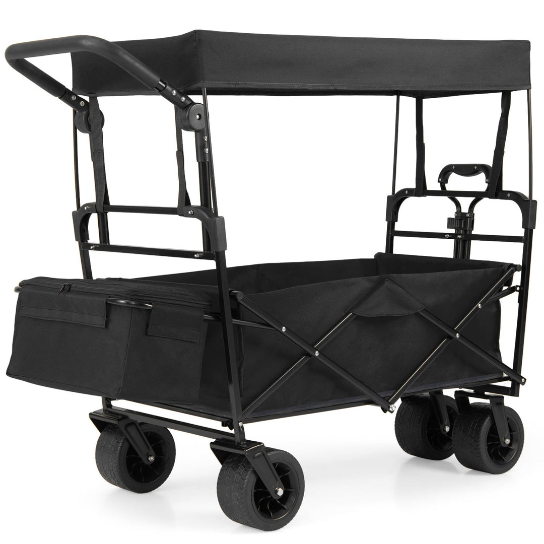 Collapsible Wagon with Removable Canopy and Adjustable Handles