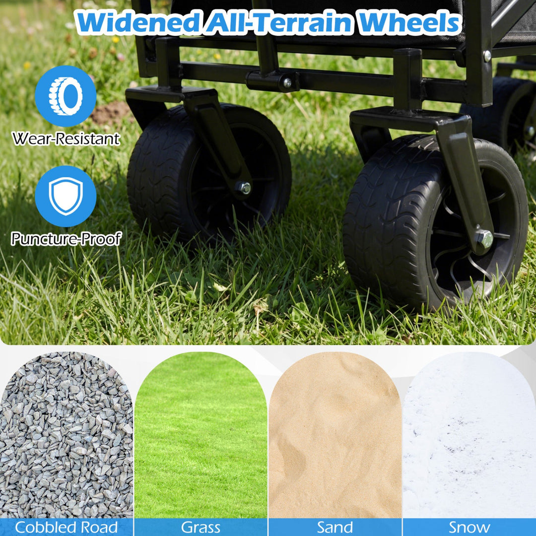 Collapsible Wagon with Removable Canopy and Adjustable Handles