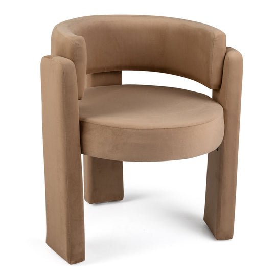 Comfy Upholstered Armchair Modern Velvet Barrel Accent Chair