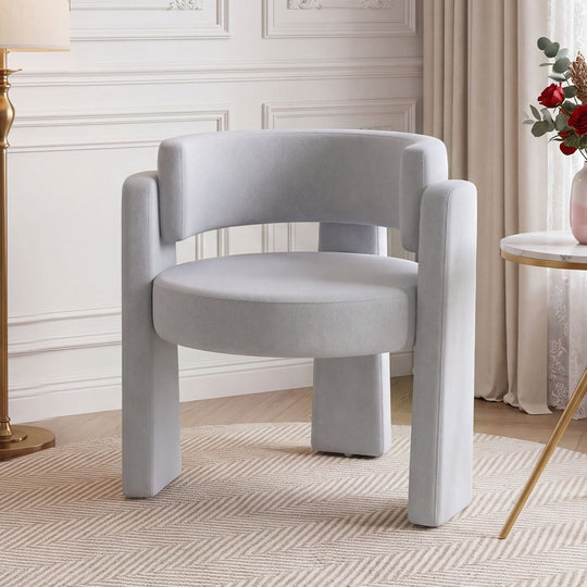 Comfy Upholstered Armchair Modern Velvet Barrel Accent Chair