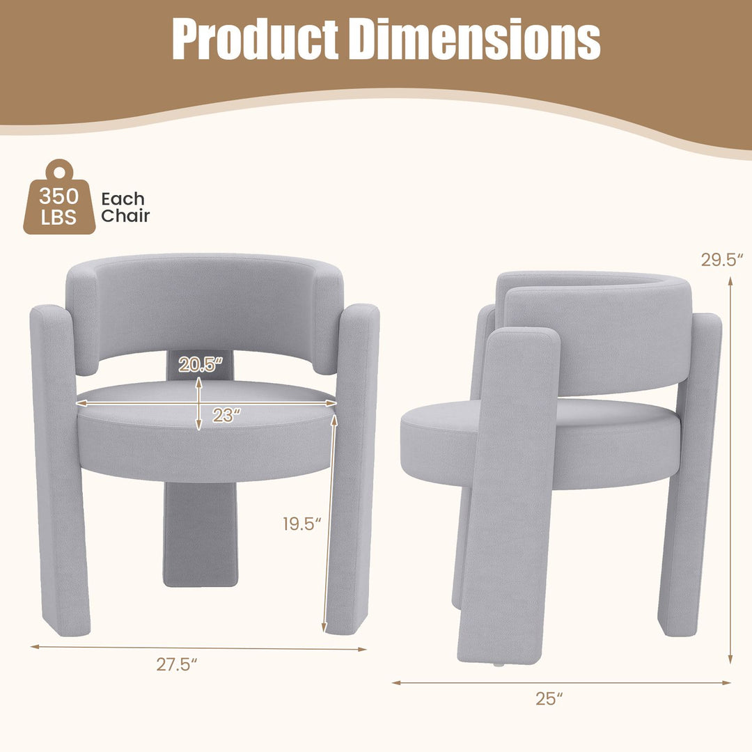 Comfy Upholstered Armchair Modern Velvet Barrel Accent Chair