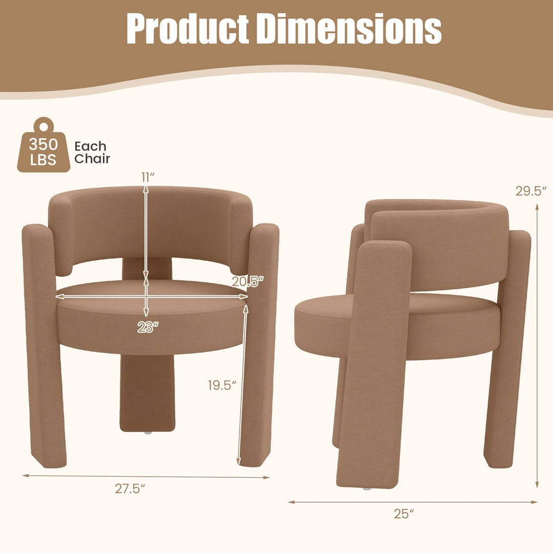 Comfy Upholstered Armchair Modern Velvet Barrel Accent Chair