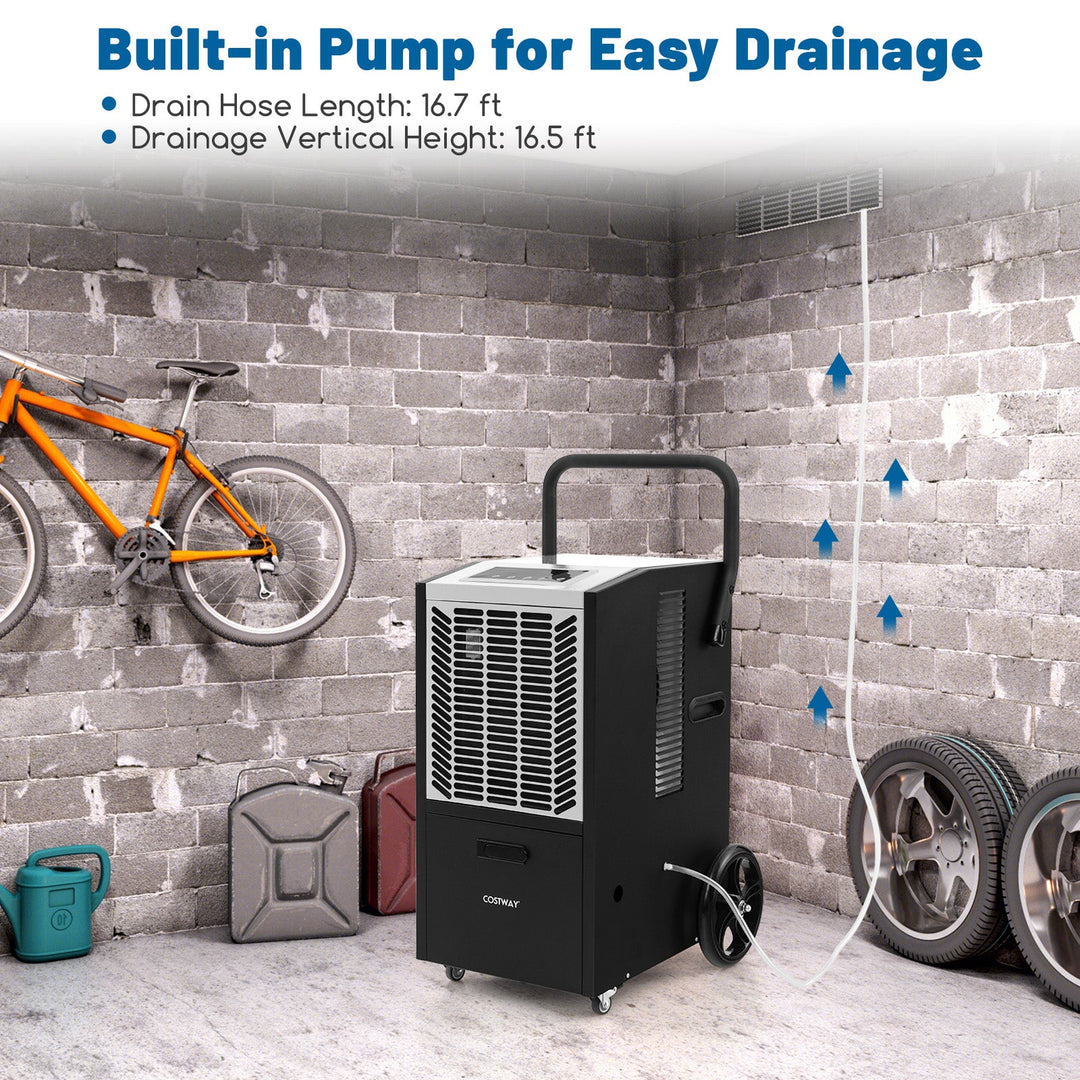 140 Pints Commercial Dehumidifier Crawl Space Dehumidifier with Pump and Drain Hose