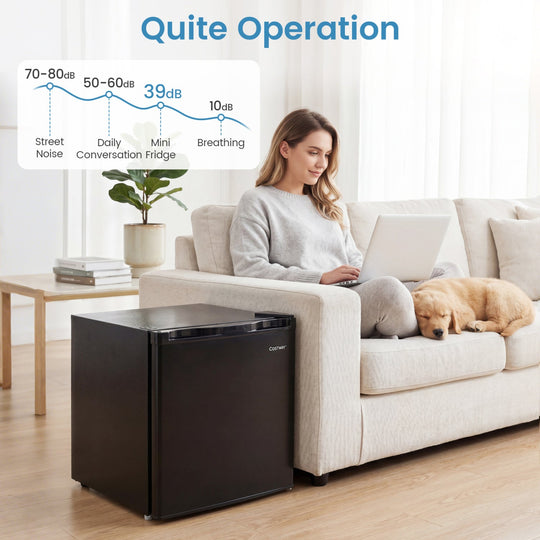 Compact Mini Fridge with 7-Level Thermostat - 1.7 Cu Ft