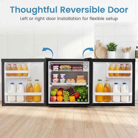 Compact Mini Fridge with 7-Level Thermostat - 1.7 Cu Ft