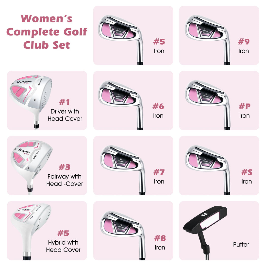 Women's Complete Golf Club Set Right Hand with Rain Hood