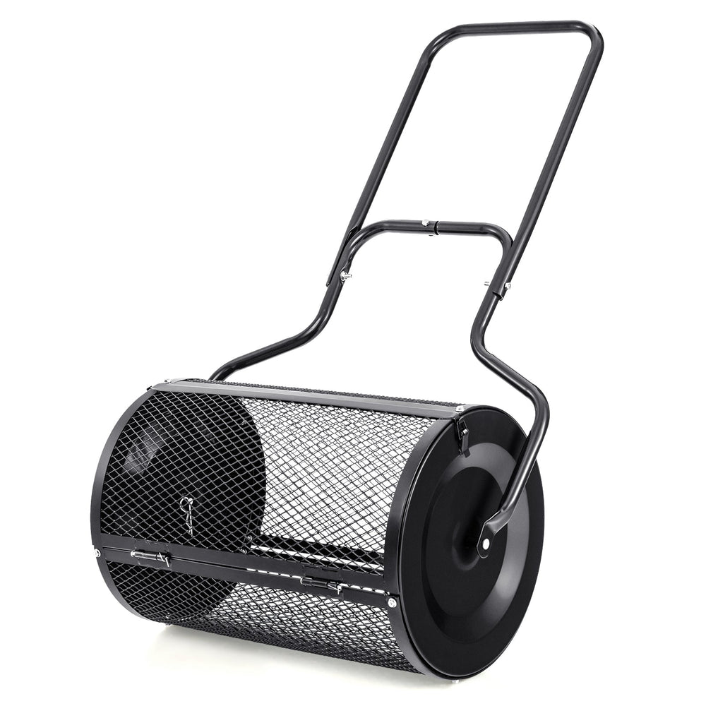 24 Inches Peat Moss Spreader with Upgrade Side Latches and U-shape Handle-Green