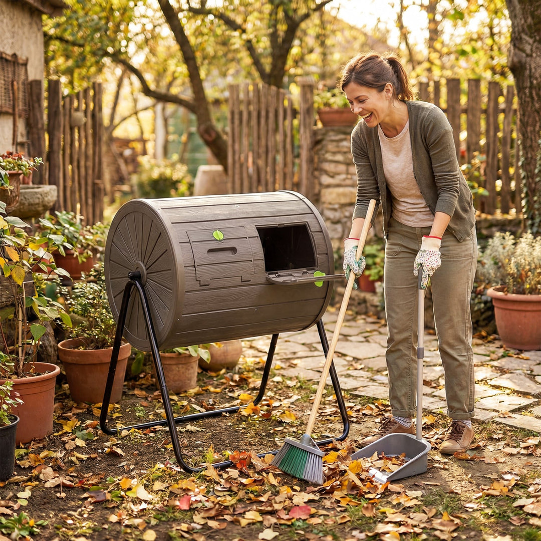 Compost Tumbler 37.5 Gallon Large Outdoor Compost Bin