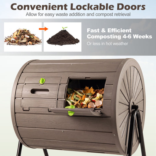 Compost Tumbler 37.5 Gallon Large Outdoor Compost Bin