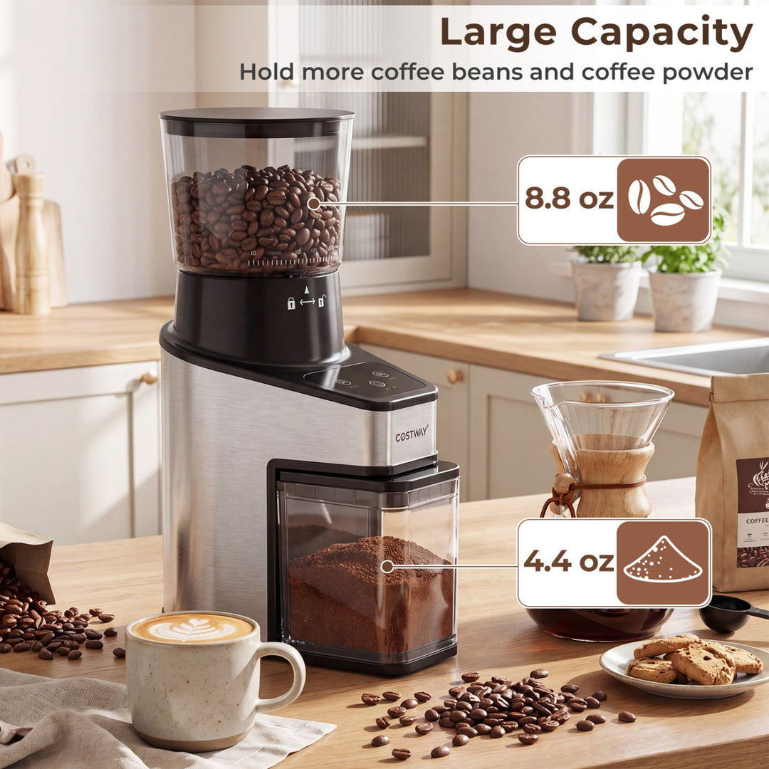 Conical Burr Coffee Grinder with 60 Precise Grinding Settings and Digital Display