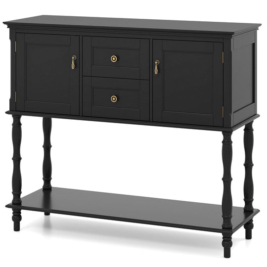 Console Table with 2 Drawers and Storage Cabinets