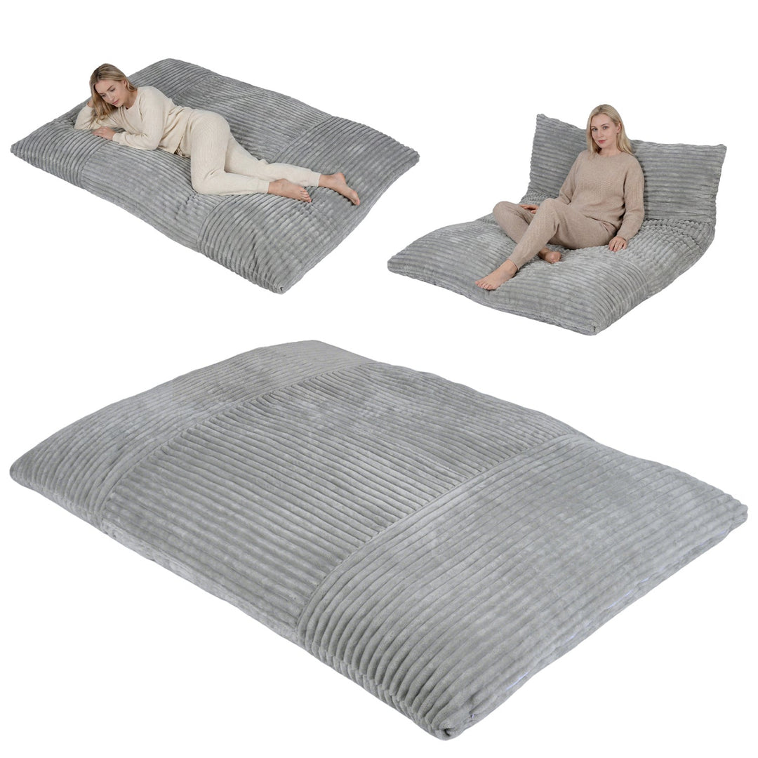 Convertible Bean Bag Floor Sofa with Washable Corduroy Cover