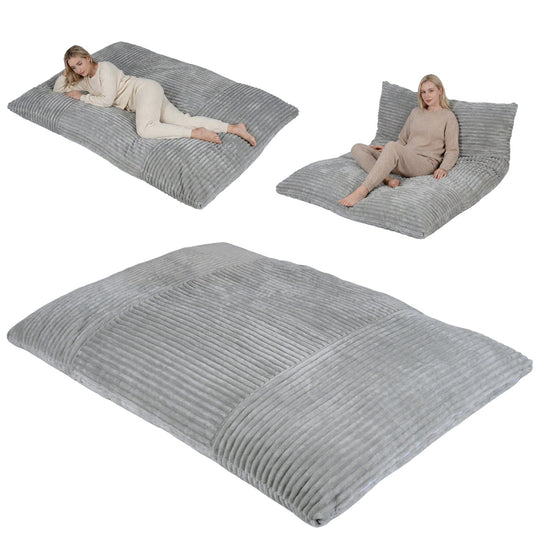 Convertible Bean Bag Floor Sofa with Washable Corduroy Cover