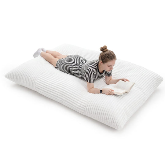 Convertible Bean Bag Floor Sofa with Washable Corduroy Cover