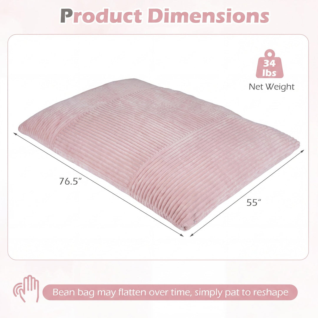Convertible Bean Bag Floor Sofa with Washable Corduroy Cover