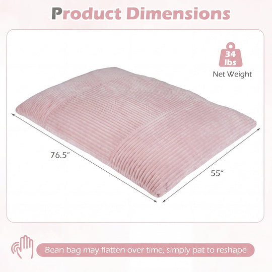 Convertible Bean Bag Floor Sofa with Washable Corduroy Cover