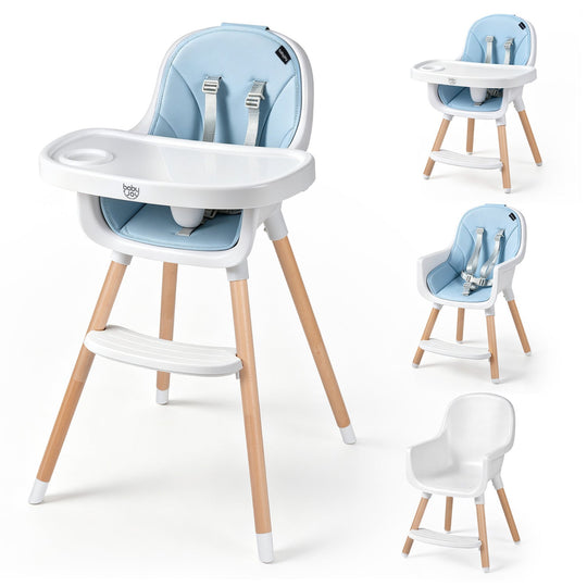 Convertible High Chair with 5-Point Harness - Beige