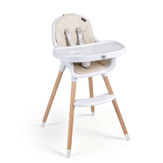 Convertible High Chair with 5-Point Harness - Beige