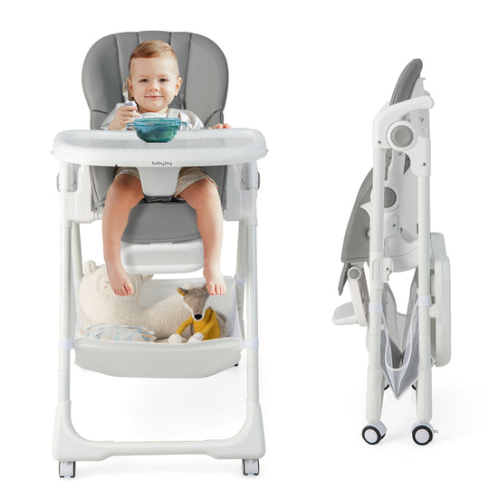 Convertible Infant Dining Chair with 5 Backrest and 3 Footrest Positions