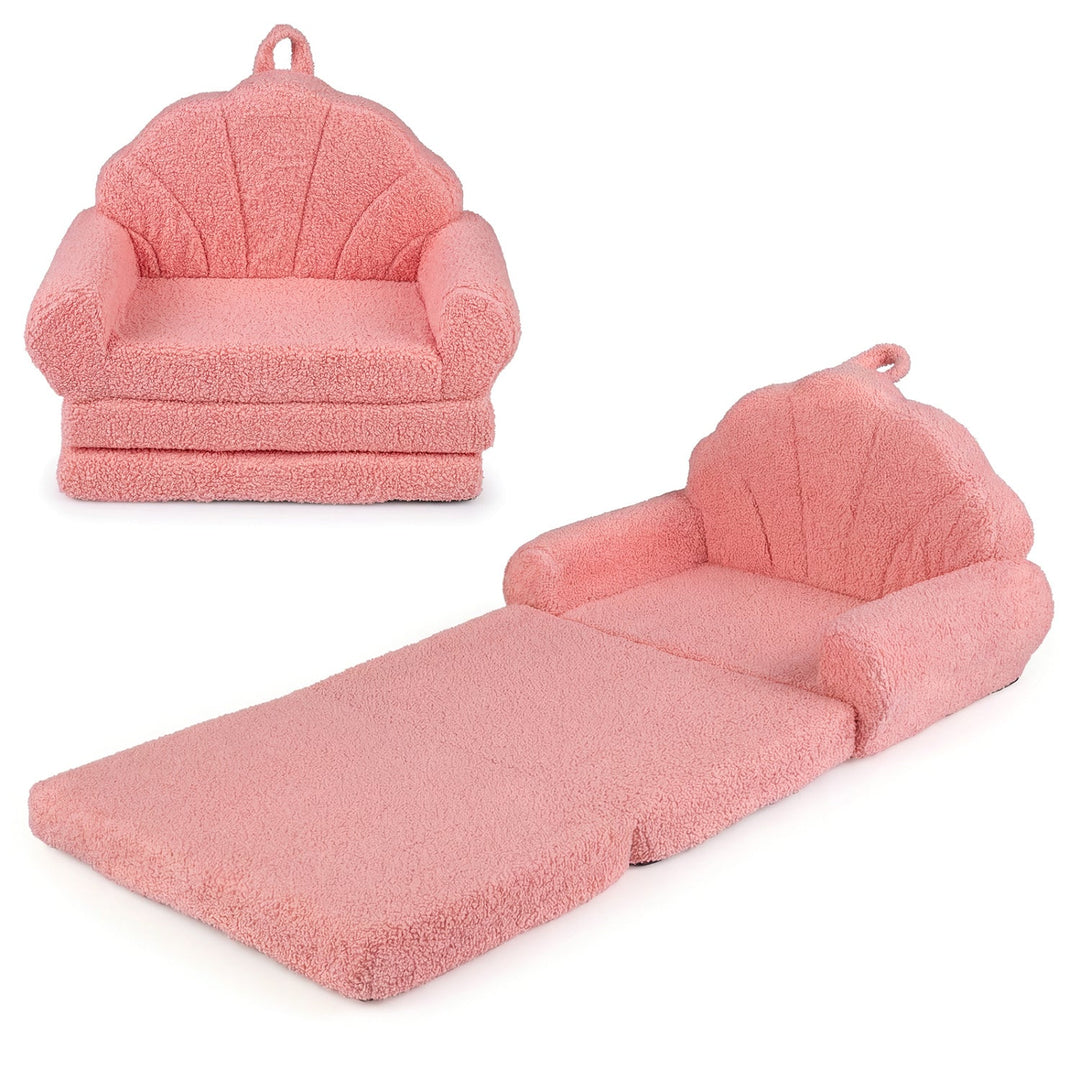 Convertible Kids Sofa 2-in-1 Fold out Toddler Couch Chair
