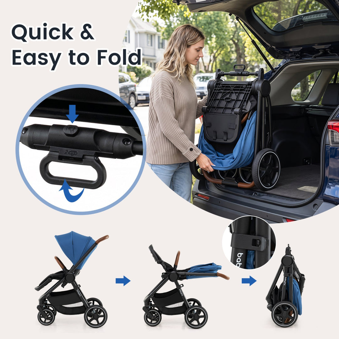 Convertible Baby Stroller with Car Seat Adapters