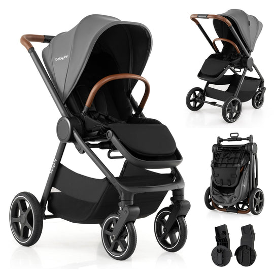 Convertible Baby Stroller with Car Seat Adapters
