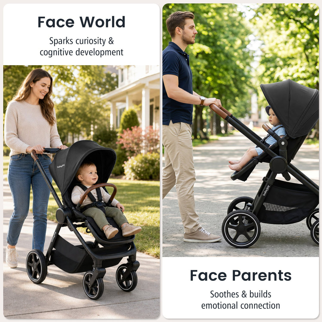 Convertible Baby Stroller with Car Seat Adapters